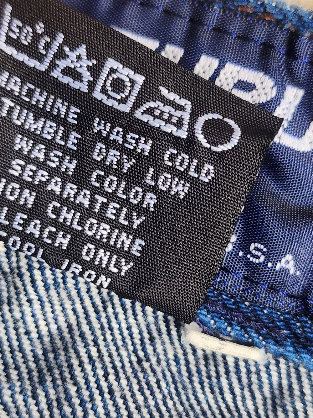 FUBU Vintage 90s Dark Blue Denim Baggy Carpenter Jeans with Pocket Logo, Sz 32 - Picture 8 of 8